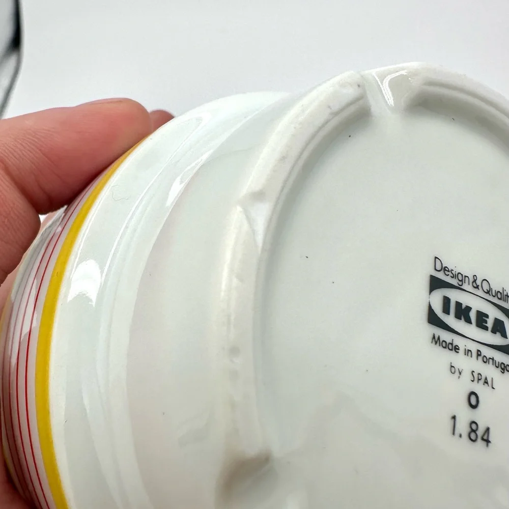 Vintage Retro IKEA Striped Tea Cups and Saucers